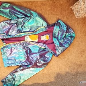 🌟 Holographic Rainbow Rain Jacket 🌿🌊😍